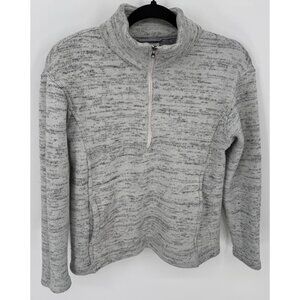 Columbia Womens Gray Quarter-Zip Knit Pullover Sweatshirt